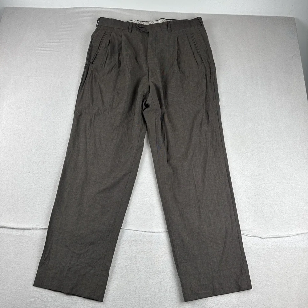 Corneliani Mens Brownish Gray Two Piece Suit 42R , Pants Fit 32*28 3 Button Wool